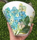 Large Hand-Painted Porcelain Flower Bowls