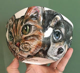 "Multi-Pet" Custom Hand-painted Porcelain Bowl