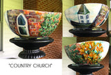 Hand-Painted "Scenic" Porcelain Bowls