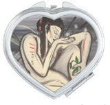 Compact Heart Shaped Mirror