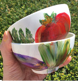 VEGGIE GARDEN Hand-Painted Porcelain Bowl Collection