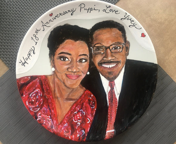 10.5" Round Custom Personalized Painted Plate