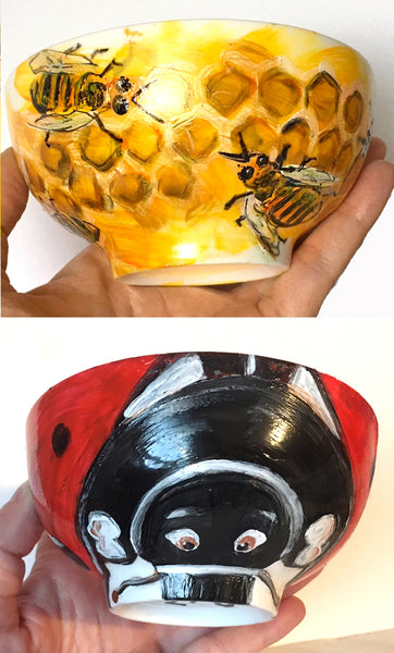 INSECTS!   HAND-PAINTED PORCELAIN ART